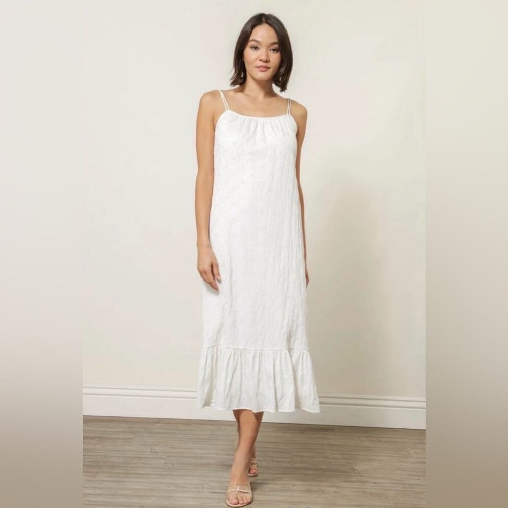 REVOLVE LINE AND DOT Dakota boho flowy embroidered open back midi dress L